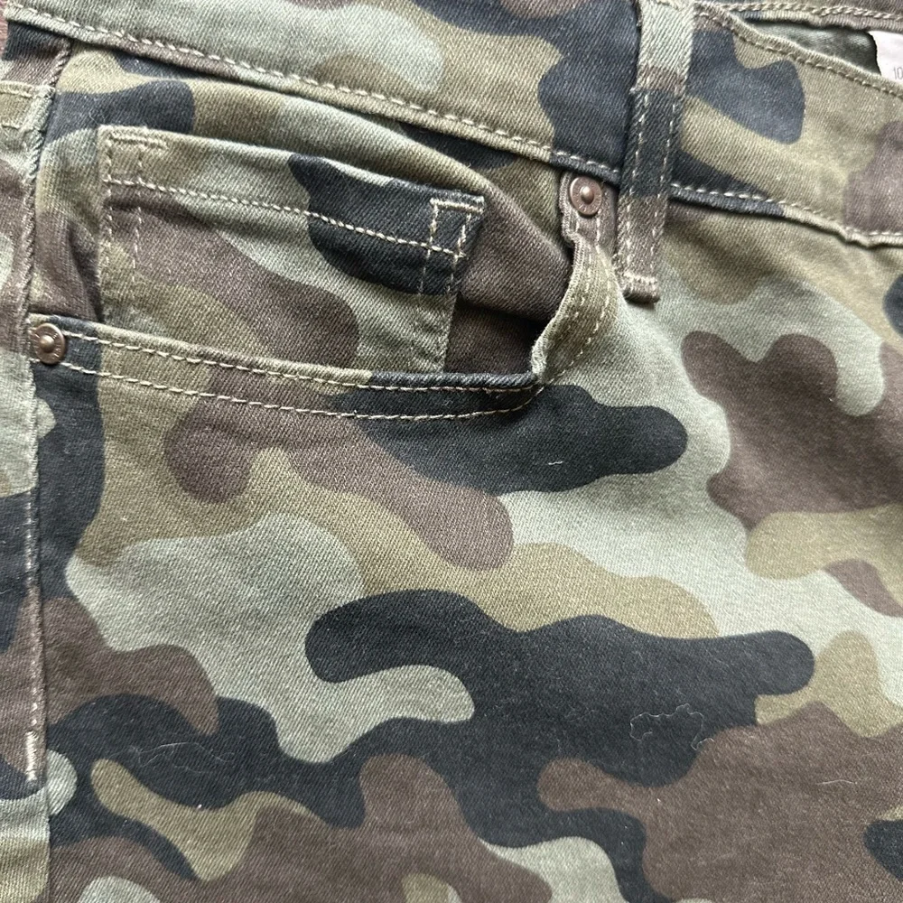 Vintage America Camouflage Print Skinny Jeans(982)
